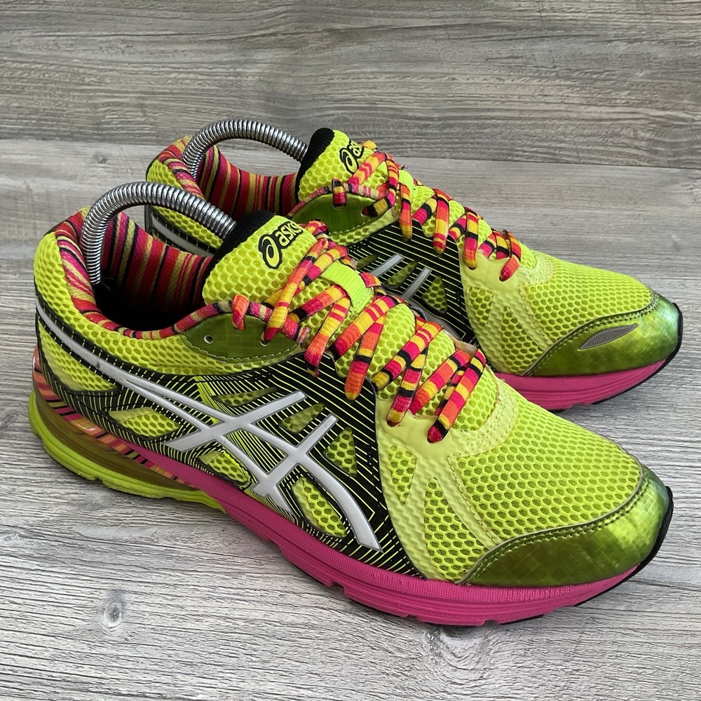 ASICS Women's Gel Preleus Yellow Multi-Color Mesh Running Shoes Size 10 T480N